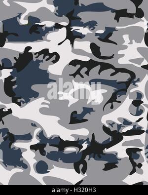 Military winter woodland white camouflage seamless pattern, vector ...