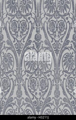 Hand drawn seamless striped damask background vector for invitations, greeting cards, web page, pattern fills, or textile. Grey  Stock Vector