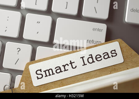 Sort Index Card with Inscription Smart Ideas. 3D Stock Photo