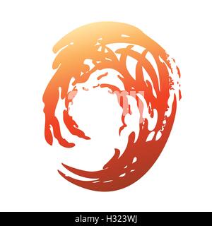 Vector wave circle isolated on white background colored Stock Vector