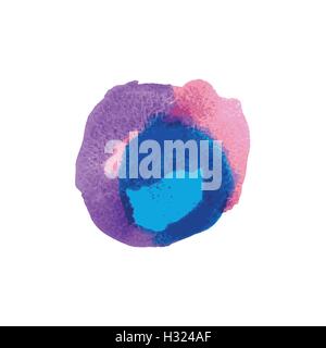 Colorful vector isolated watercolor paint stain circle Stock Vector
