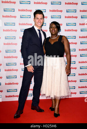 Gorka Marquez and Tameka Empson attending the Inside Soap Awards 2016 held at The Hippodrome Casino in London. PRESS ASSOCIATION Photo. Picture date: Monday October 3, 2016. See PA story SHOWBIZ Soap. Photo credit should read: Ian West/PA Wire Stock Photo