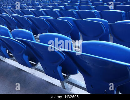 Empty Seats at the Cardiff city stadium before the start of a football match Stock Photo