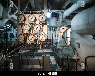 Pressure Valves on HMS Belfast Stock Photo