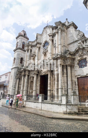 The historic Cathedral of the Virgin Mary of the Immaculate Conception built in 1777 in Cathedral square, Havana Cuba Stock Photo