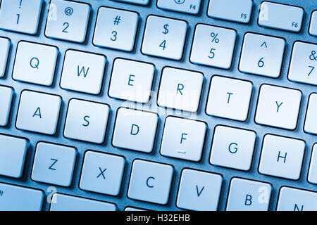 Close up of QWERTY keys on computer keyboard Stock Photo