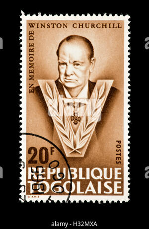 Postage stamp from Togo depicting Sir Winston Churchill Stock Photo