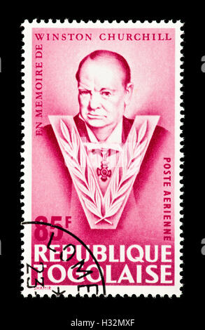 Postage stamp from Togo depicting Sir Winston Churchill. Stock Photo
