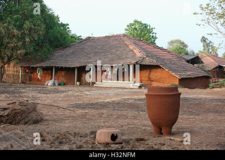 Tribal house, GAMIT TRIBE, Mandal Village, Gujrat, India Stock Photo