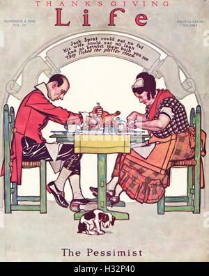 Life Thanksgiving 4th November 1920 from original old vintage American magazine cover Stock Photo