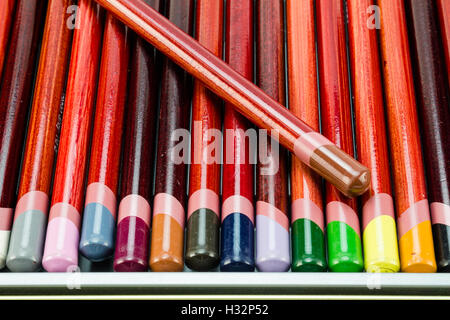 Drawing art pencils in tin close up Stock Photo