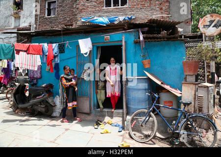 House, POMLA TRIBE, Variyari Bazar, Surat City, Gujrat, India Stock Photo