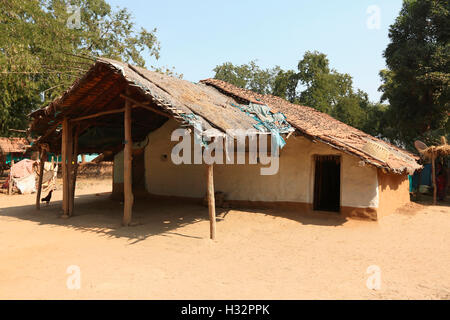 Traditional house, BHATRA TRIBE, Ulnar village, Chattisgarh, India ...