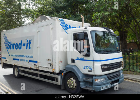A Shred-it vehicle mobile paper shredding and recycling service Stock Photo