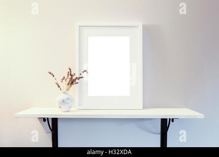 Image of a empty white frame mockup. Stock Photo