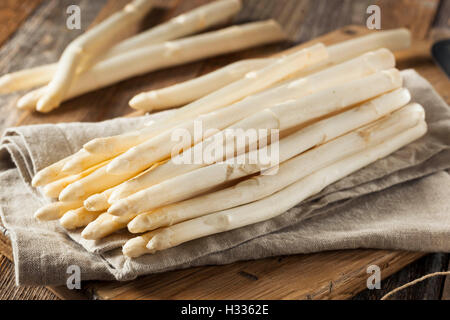 Raw Organic White Asparagus Spears Ready to Eat Stock Photo