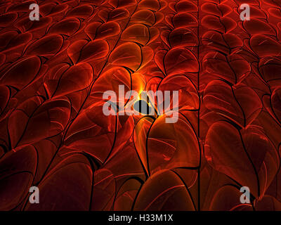 Abstract flower and hearts - digitally generated image Stock Photo