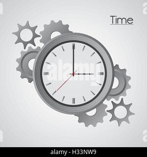 Traditional clock and gears design Stock Vector