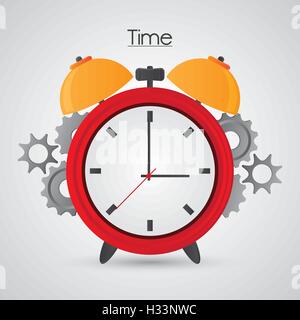 Traditional clock and gears design Stock Vector