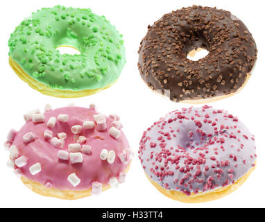 collection of donuts isolated on the white background. Stock Photo