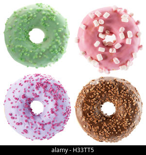 collection of donuts isolated on the white background. Stock Photo