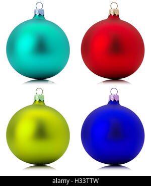 collection of Christmas balls isolated on the white background. Stock Photo