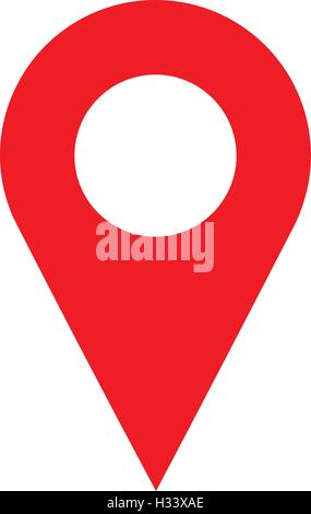 Pinpoint red isolated icon on white background. Pin point symbol. Pinpoint sign. Pinpoint icon for website, gps navigator, apps Stock Vector