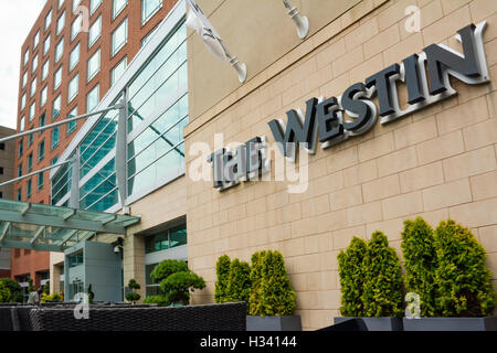 Exterior of the Westin Hotel, a modern glass, brick & stone building Stock Photo - Alamy