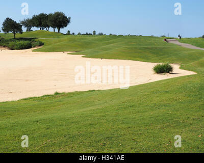 sand trap or bunker on a golf course Stock Photo