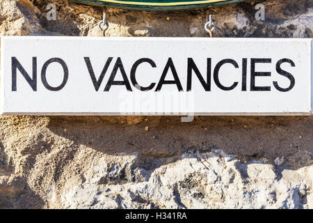 No Vacancies sign hotel signs no room full to capacity guest house no vacancies sign UK England GB Stock Photo