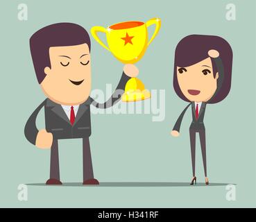 Human hand holding golden champion cup trophy sketch vector ...