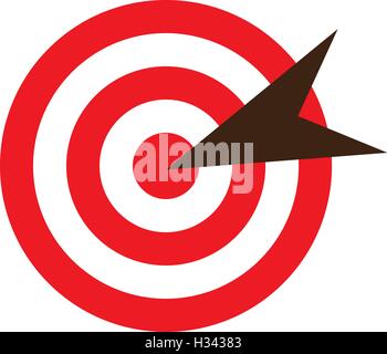 vector illustration of an flat icon target with arrow Stock Vector