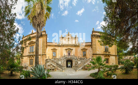Panorama of the Villa Palagonia is a patrician villa in Bagheria, 15 km from Palermo, in Sicily, southern Italy. Stock Photo