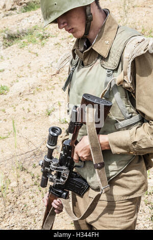 Soviet paratrooper in Afghanistan Stock Photo