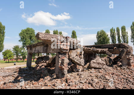 Ruins of Bireknau Concentration Camp, Poland Stock Photo