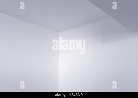 Empty white room interior detail as bright abstract geometric background Stock Photo