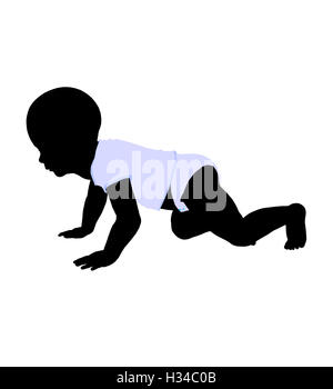 Baby Illustration Silhouette Stock Photo