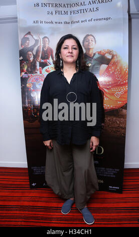 Bollywood filmmaker Leena Yadav during the promotion of film Parched in New Delhi, India on September 21, 2016. Stock Photo