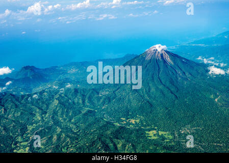 Aerial view of Mount Ebulobo volcano in Flores Island, Indonesia. Stock Photo