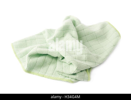 Green rag over white isolated background Stock Photo