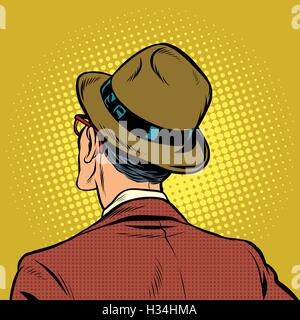Male viewer stands back Stock Vector