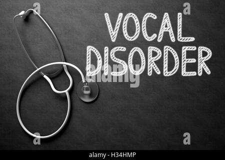 Vocal Disorder on Chalkboard. 3D Illustration. Stock Photo