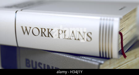 Work Plans Concept on Book Title. 3D. Stock Photo