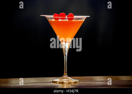 A Manhattan coctail drink with maraschinos Stock Photo