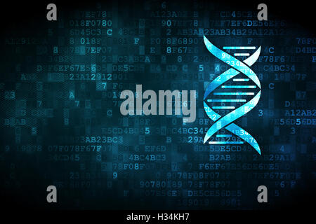 Health concept: DNA on digital background Stock Photo