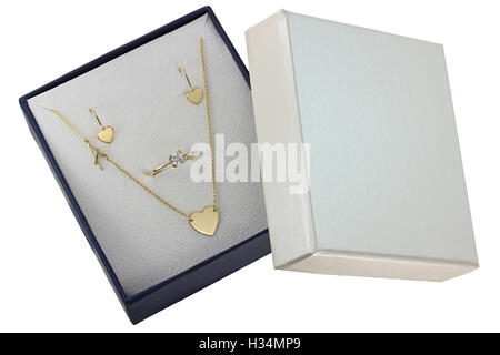 Jewelry box on white background Stock Photo