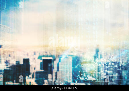 Futuristic city vision Stock Photo