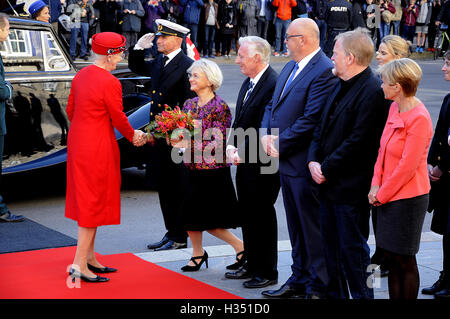 Queen Margrethe of Denmark arrives at the opening of the Danish ...