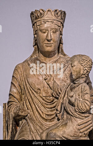 Italy Emilia Romagna Franchigena Way Fidenza - Museum of cathedral - Marian majesty by Benedetto Antelamy XII- XIII century Stock Photo