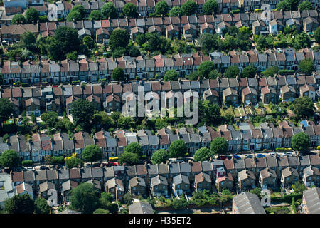 Rows of Victorian terraced houses in London, England, UK Stock Photo